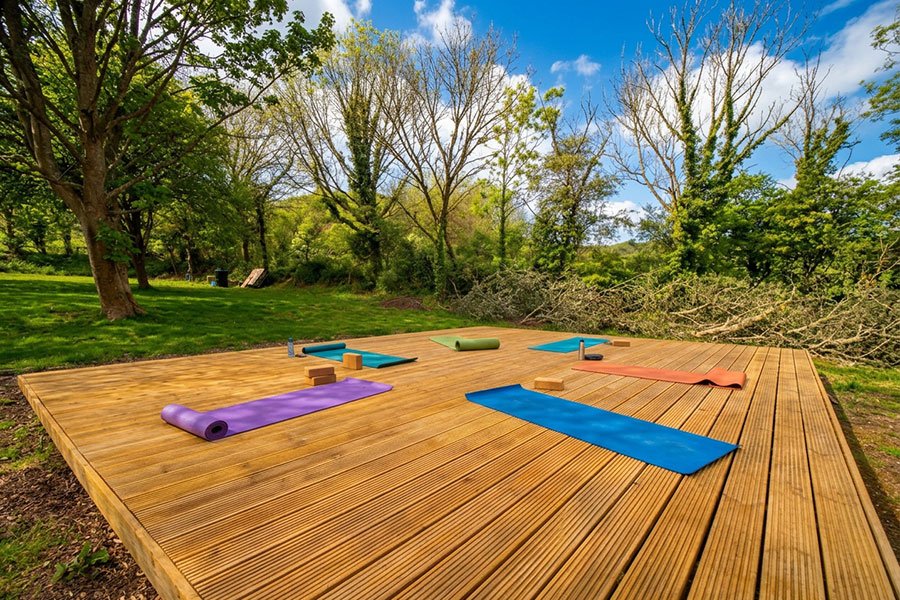 Woods 2 Waves' decking area for Yoga & Wellness