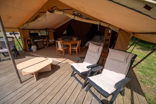 Chirps Safari Tent - 2 chairs on the deck