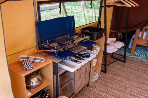 Chirps Safari Tent - A cooking area