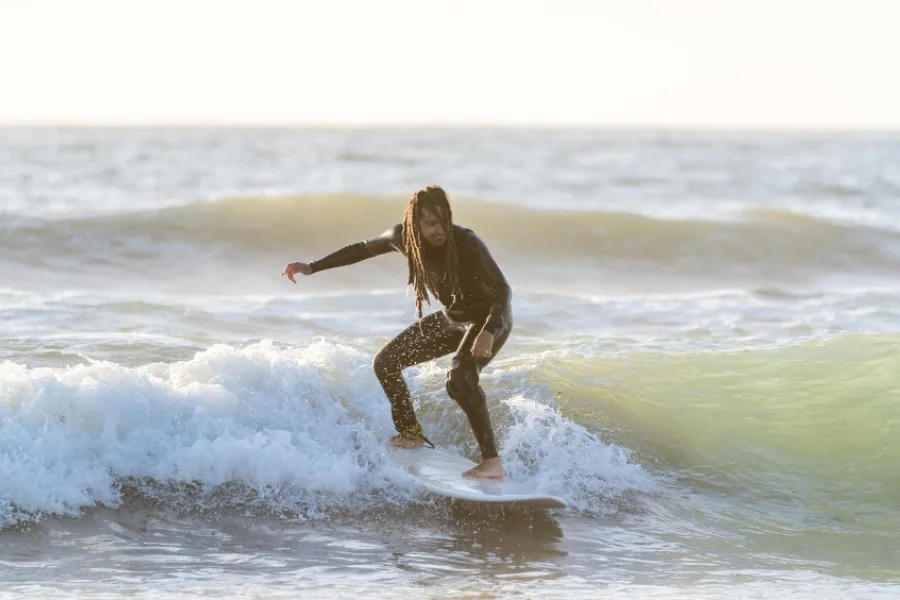 A man surfing in Cornwall